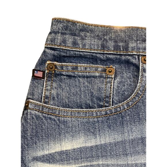 RL Ralph Women Sz 12 Lauren Polo Jeans Co Blue Denim Jean Midi Pencil Knee Skirt - Picture 1 of 9